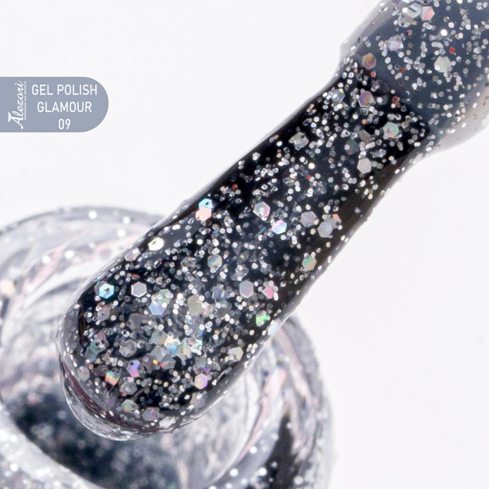 GEL POLISH GLAMOUR 09 (№730_GLITTER) 15ml.