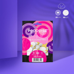 DISPOSABLE WHITE FILES ON SOFT FOAM LAYER FOR PEDICURE DISC PODODISC M EXPERT 80 GRIT (50 PCS)